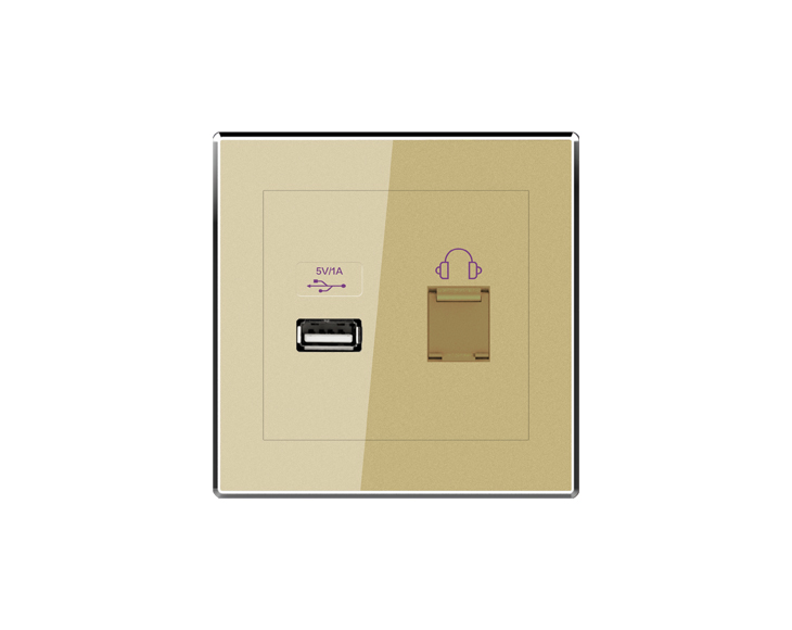 經典觸摸USB+耳機插座